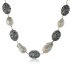 Baroque Pearls and Silver Balls Necklace