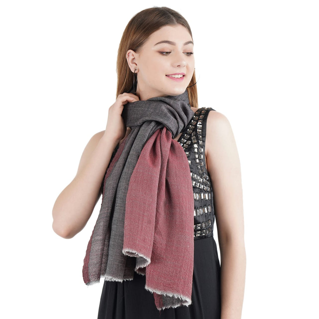 Fine Reversible Red Pashmina Scarf